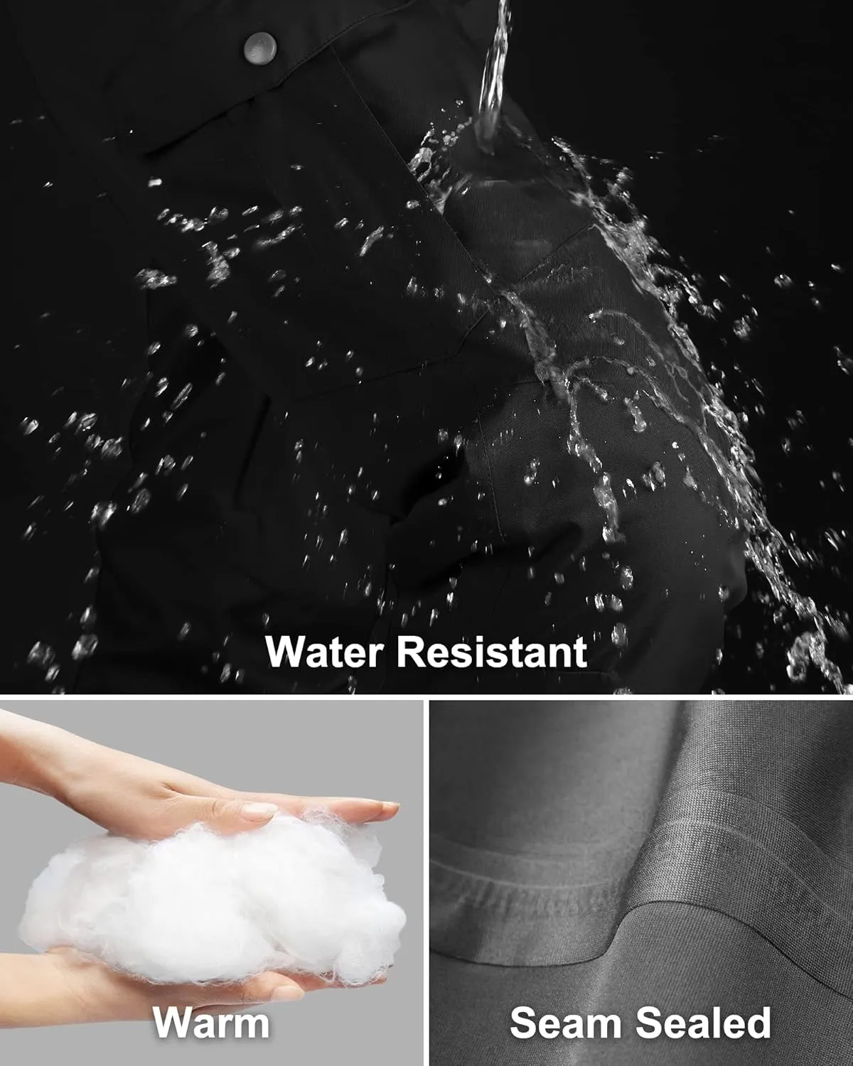 33,000ft Women's Insulated Snow Pants, Waterproof Snowboard Ski Pants with Boot Gaiters