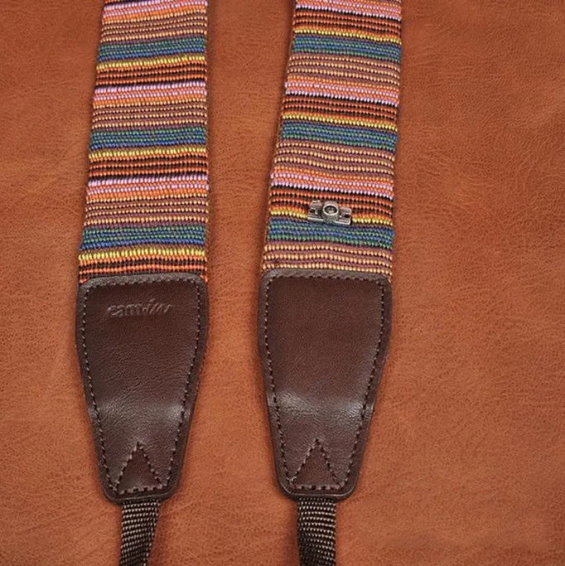 Canon Stripe Handmade Leather Camera Strap - 8270