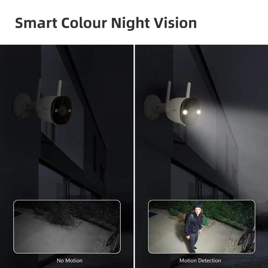 Dahua Imou Bullet 2E 3MP & 5MP IP Security Outdoor Camera Color Night Vision 2 Way Audio Wifi 8x Digital Zoom H.265