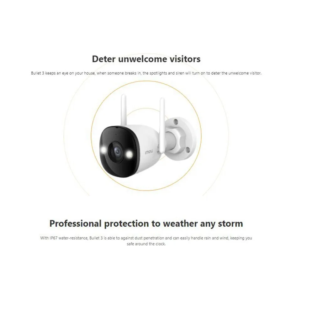 Dahua Imou Bullet 3 3MP & 5MP IP Security Outdoor Camera Color Night Vision 2 Way Audio Wifi 8x Digital Zoom H.265