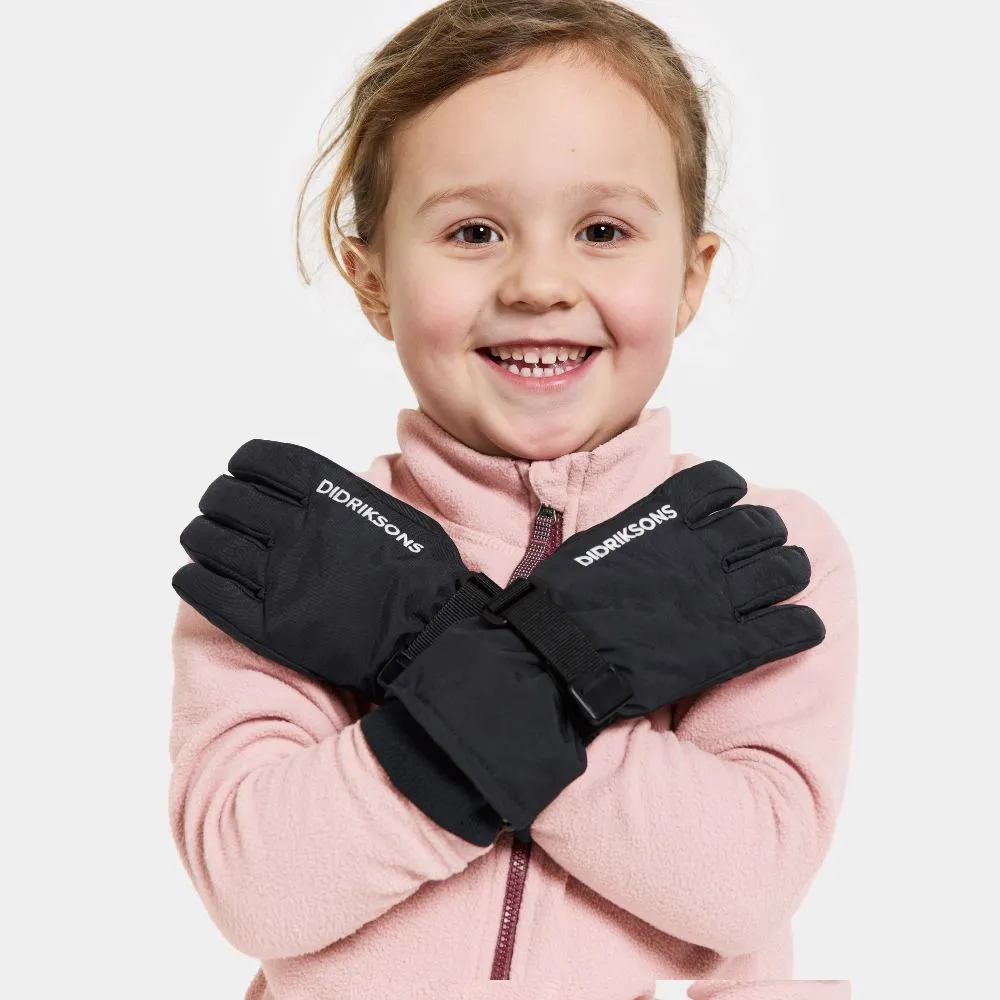 Didriksons Biggles Kids Ski Gloves - Black