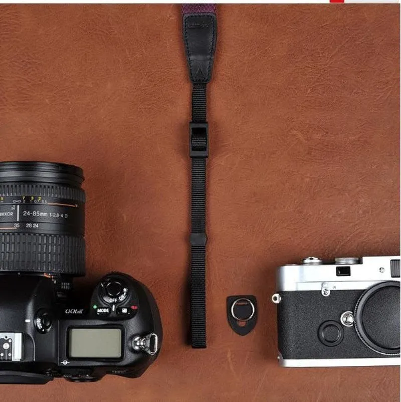 DSLR Coffee Stripe Strap  Handmade Leather Camera Strap 8666