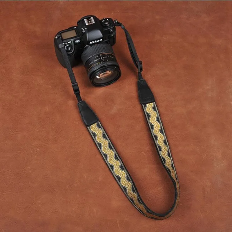Embroidered Style DSLR Moire patterns  Canon Handmade Leather Camera Strap 8485