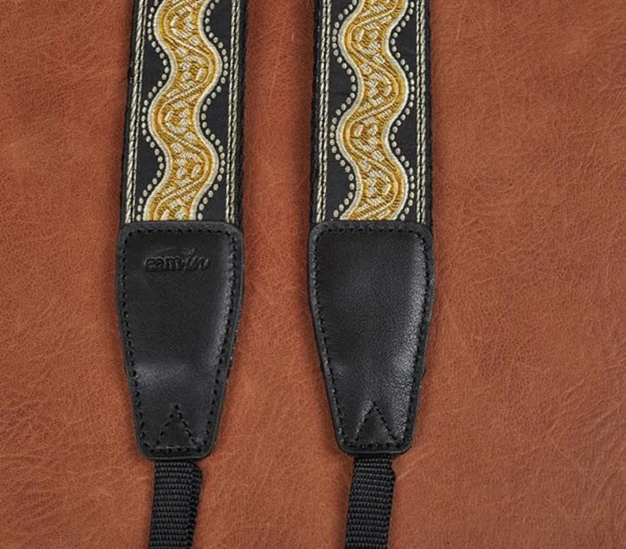 Embroidered Style DSLR Moire patterns  Canon Handmade Leather Camera Strap 8485