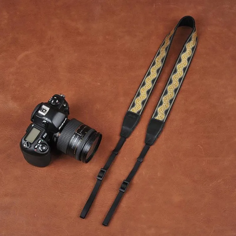 Embroidered Style DSLR Moire patterns  Canon Handmade Leather Camera Strap 8485