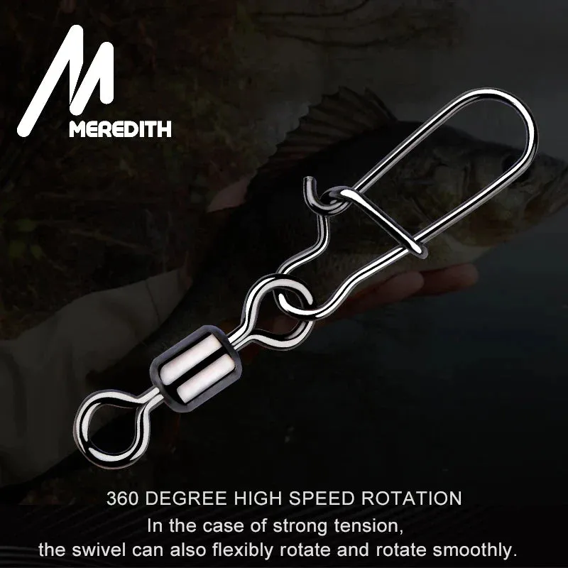 Fishhook 50PCS Pike Fishing Accessories Connector Pin Bearing Rolling Swivel Stainless Steel Snap Fishhook Lure Swivels Tackle