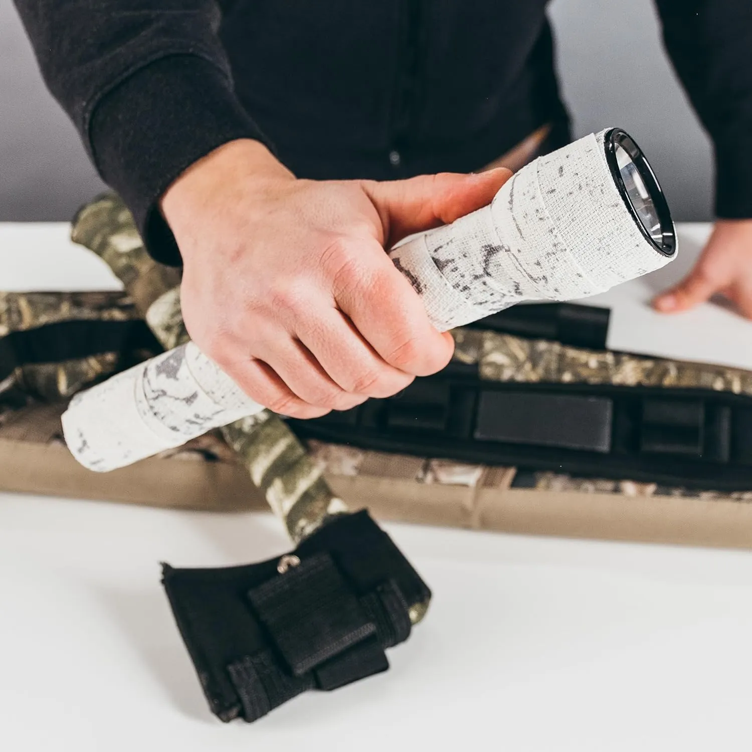 GEAR AID Camo Form Self-Cling and Reusable Fabric Camouflage Wrap, Adds Grip and Shield Hands from Hot or Cold Surfaces to Protect You and Your Equipment, Desert Digital, 2 x 144 Roll, 2 Pack