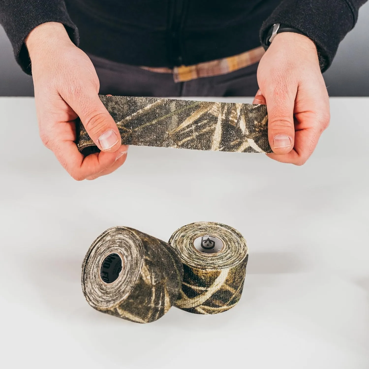 GEAR AID Camo Form Self-Cling and Reusable Fabric Camouflage Wrap, Adds Grip and Shield Hands from Hot or Cold Surfaces to Protect You and Your Equipment, Desert Digital, 2 x 144 Roll, 2 Pack