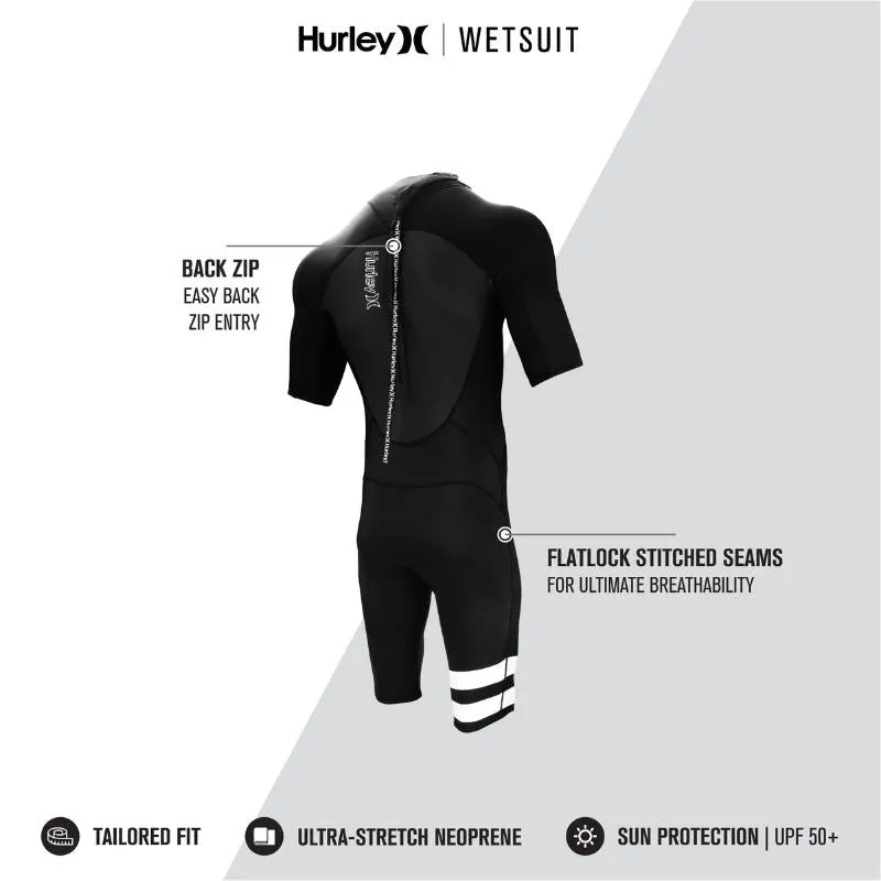 Hurley Fusion Wetsuits Men 202 Shorty SS Back Zip