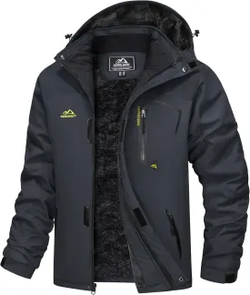 MAGCOMSEN Men's Winter Coats Water Resistant Ski Snow Jacket Warm Fleece Jacket Parka Raincoats With Multi-Pockets
