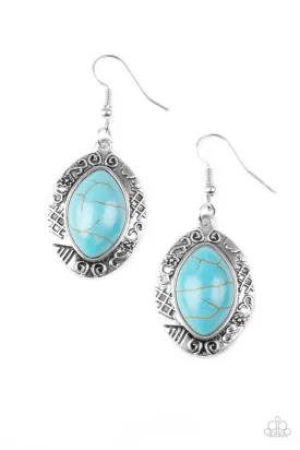 Paparazzi Aztec Horizons Blue Fishhook Earrings