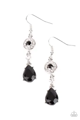 Paparazzi Graceful Glimmer Black Fishhook Earrings