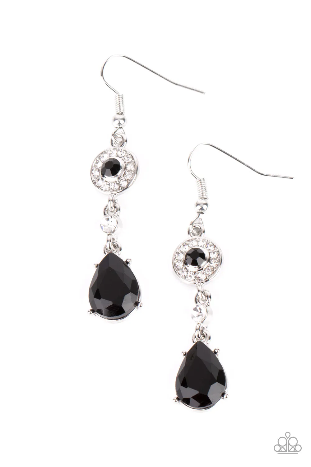 Paparazzi Graceful Glimmer Black Fishhook Earrings