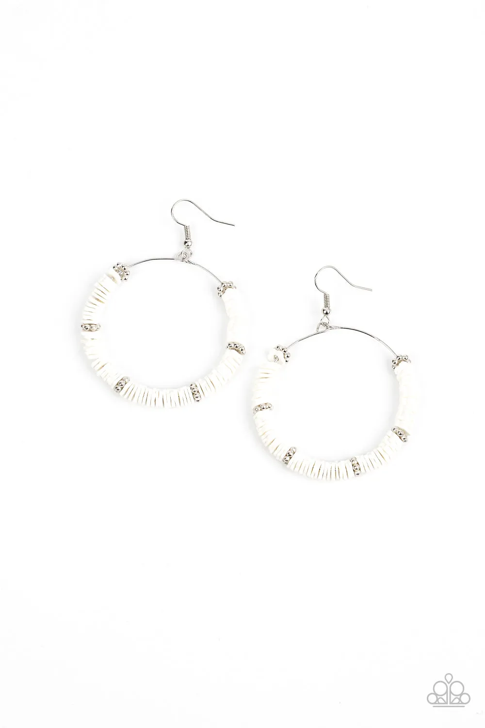 Paparazzi Loudly Layered White Fishhook Earrings - P5SE-WTXX-194XX