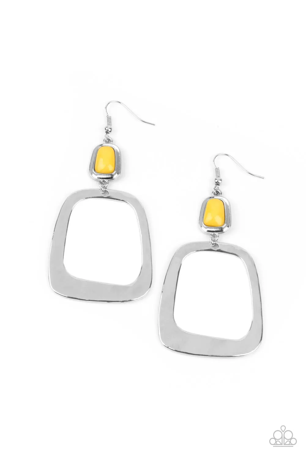 Paparazzi Material Girl Mod Yellow Fishhook Earrings - P5BA-YWXX-020XX