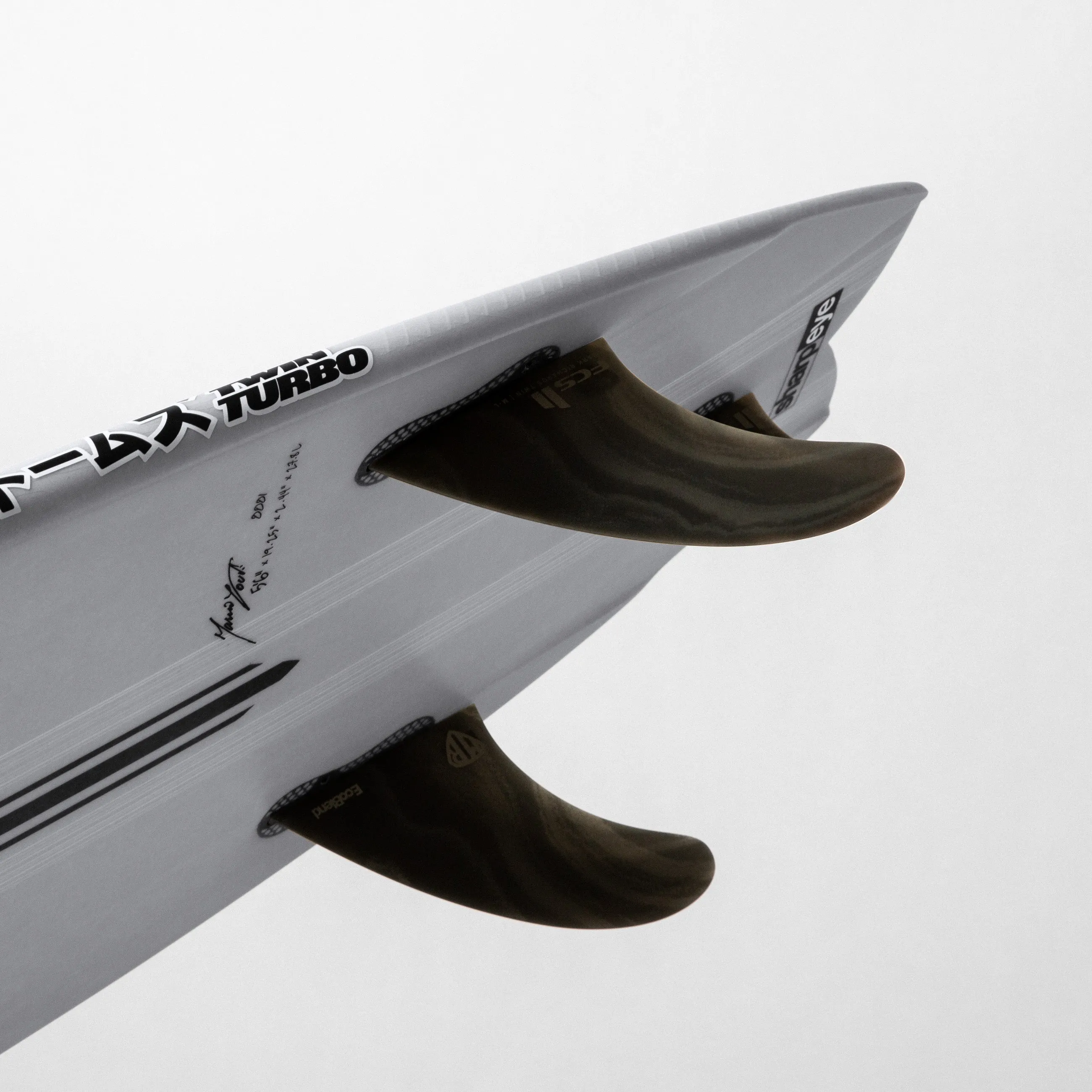 TWIN TURBO (E3 LITE) 5'8" x 19.63 X 2.5 - 30.00L, Swallow, 3x  FCS 2 Fin Boxes, Epoxy E3 - ID:875751